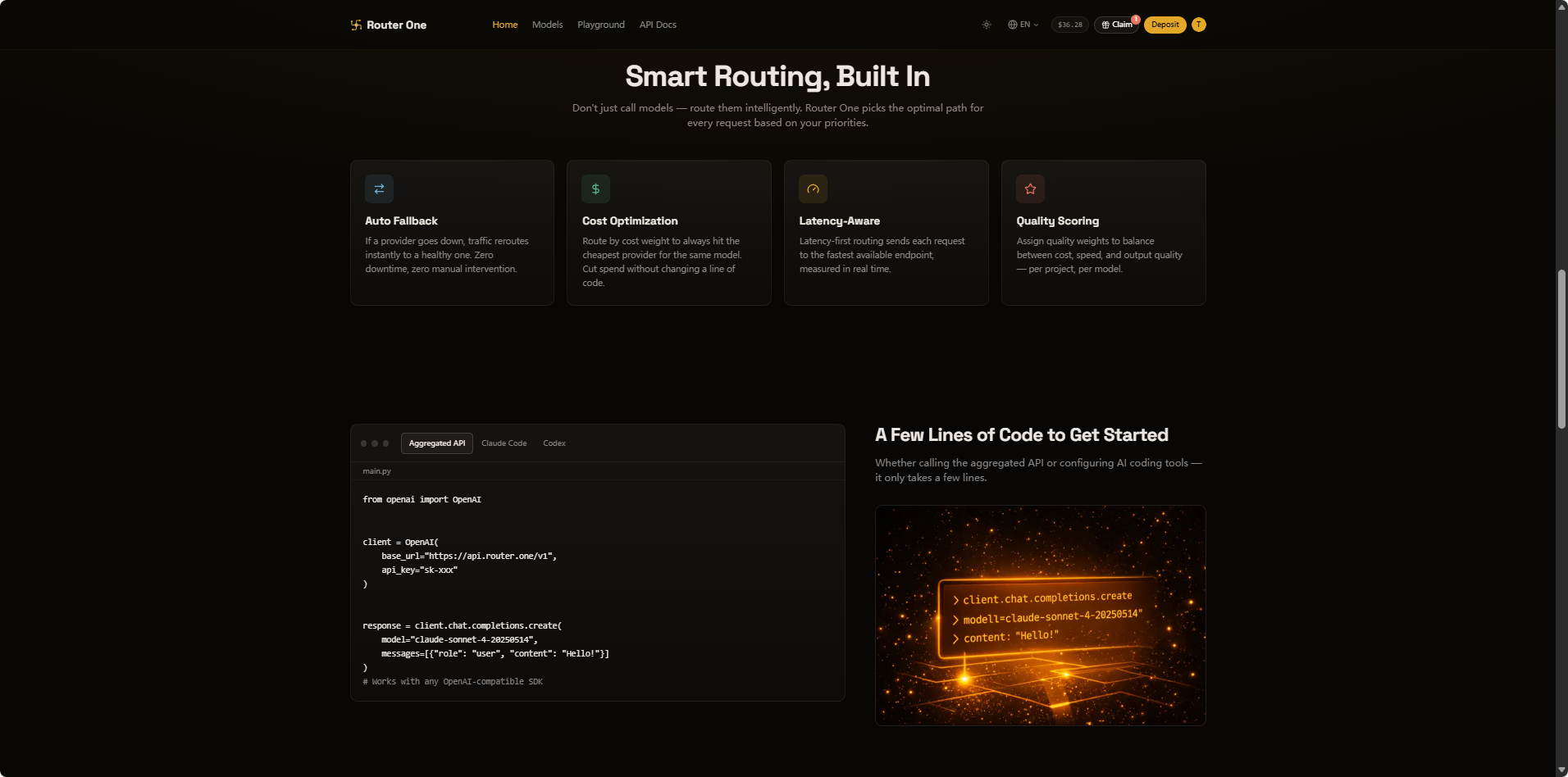 Router One smart routing strategies and starter code sample
